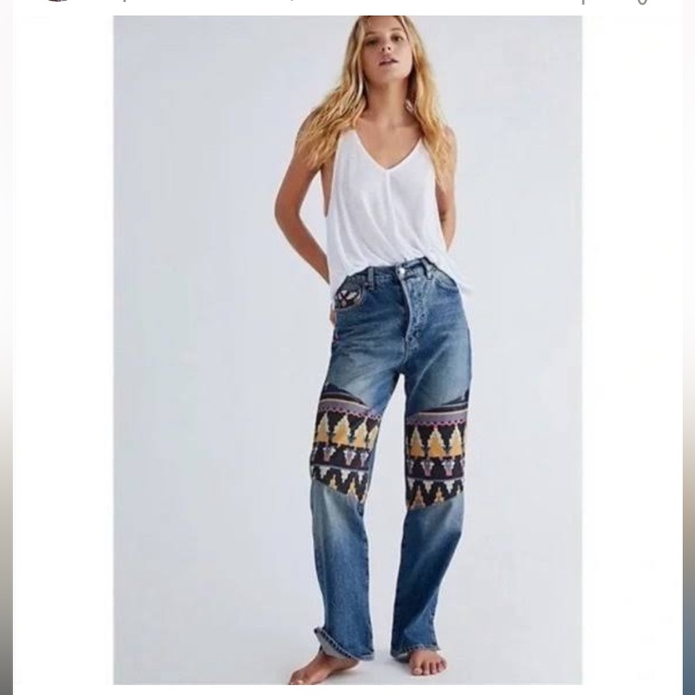 We The Free Rocky Mountain Aztec Print Jeans‎ Women’s